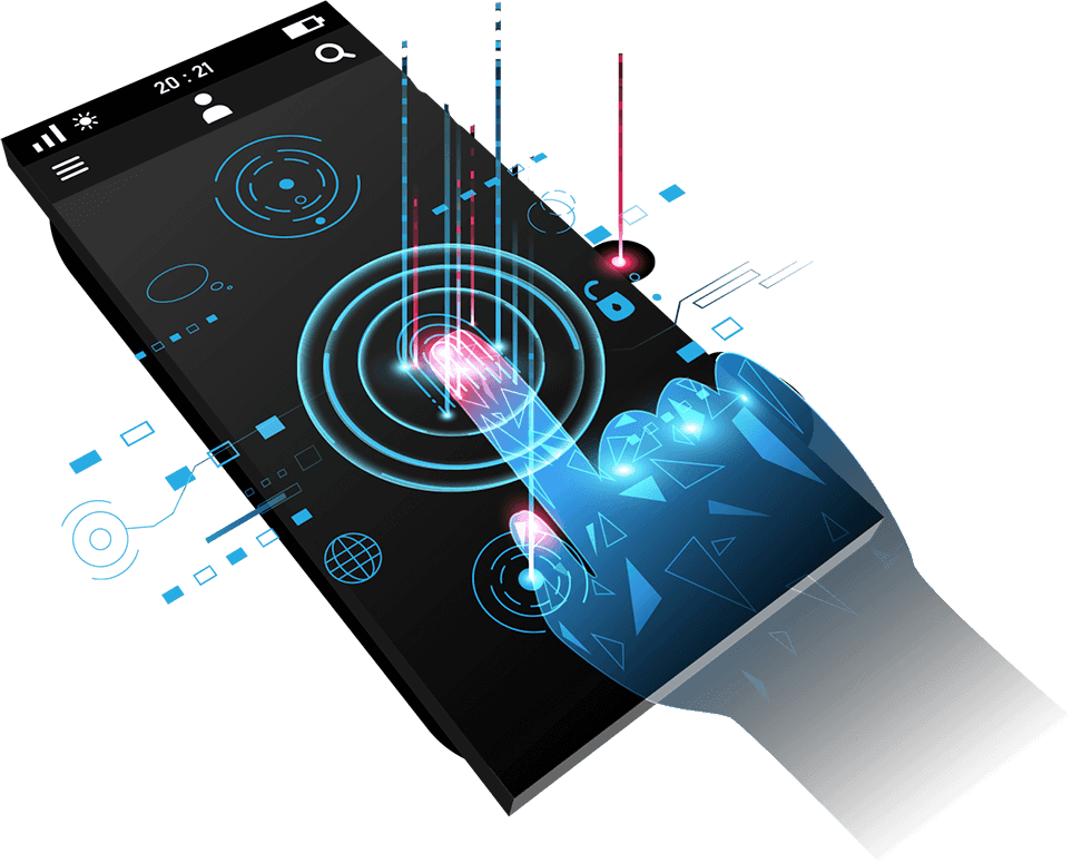 Mobile phone security concept; biometric identity verification using fingerprint reader